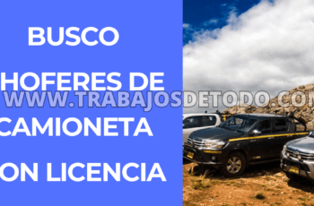 Se está buscando chóferes de camioneta