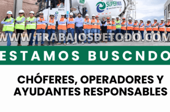 Buscamos chóferes responsables y operadores con licencia