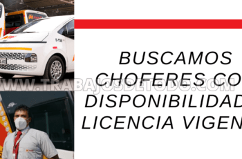 Chóferes se busca con licencia actualizada