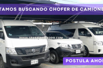 Buscamos chóferes de camioneta que sean responsables y tengan licencia