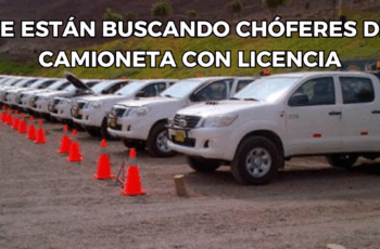 Convocatoria para chóferes de camioneta. Estar disponibles