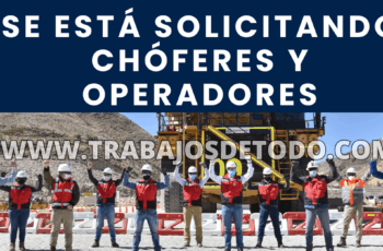 Operadores y chóferes para rubro minero. Tener licencia