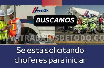 Cementera solicita choferes y operadores que sean responsables