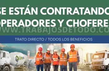 Buscan operadores choferes de Mixer