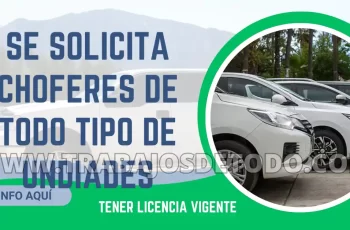 Convocatoria nueva para choferes de distintos tipos de unidades