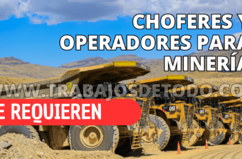 Trabajo para operadores, choferes, técnicos y ayudantes con disponibilidad