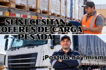Convocatoria para conductores de camión pesado: 6 vacantes abiertas con requisitos y beneficios