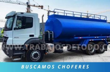 Chofer de camión cisterna: se solicita personal con licencia profesional